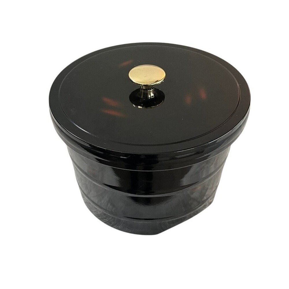MCM Black Lacquer Ice Bucket - Made in Japan
